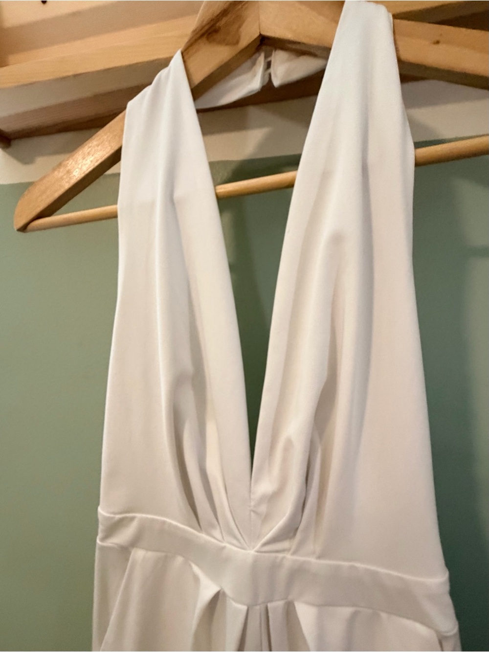 White Halter Wide Leg Jumpsuit
